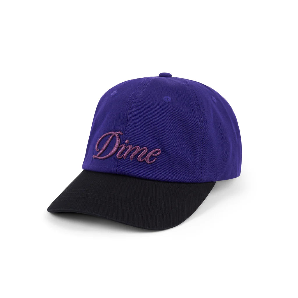 Dime Cursive Low Pro Hat - (Black/Purple)