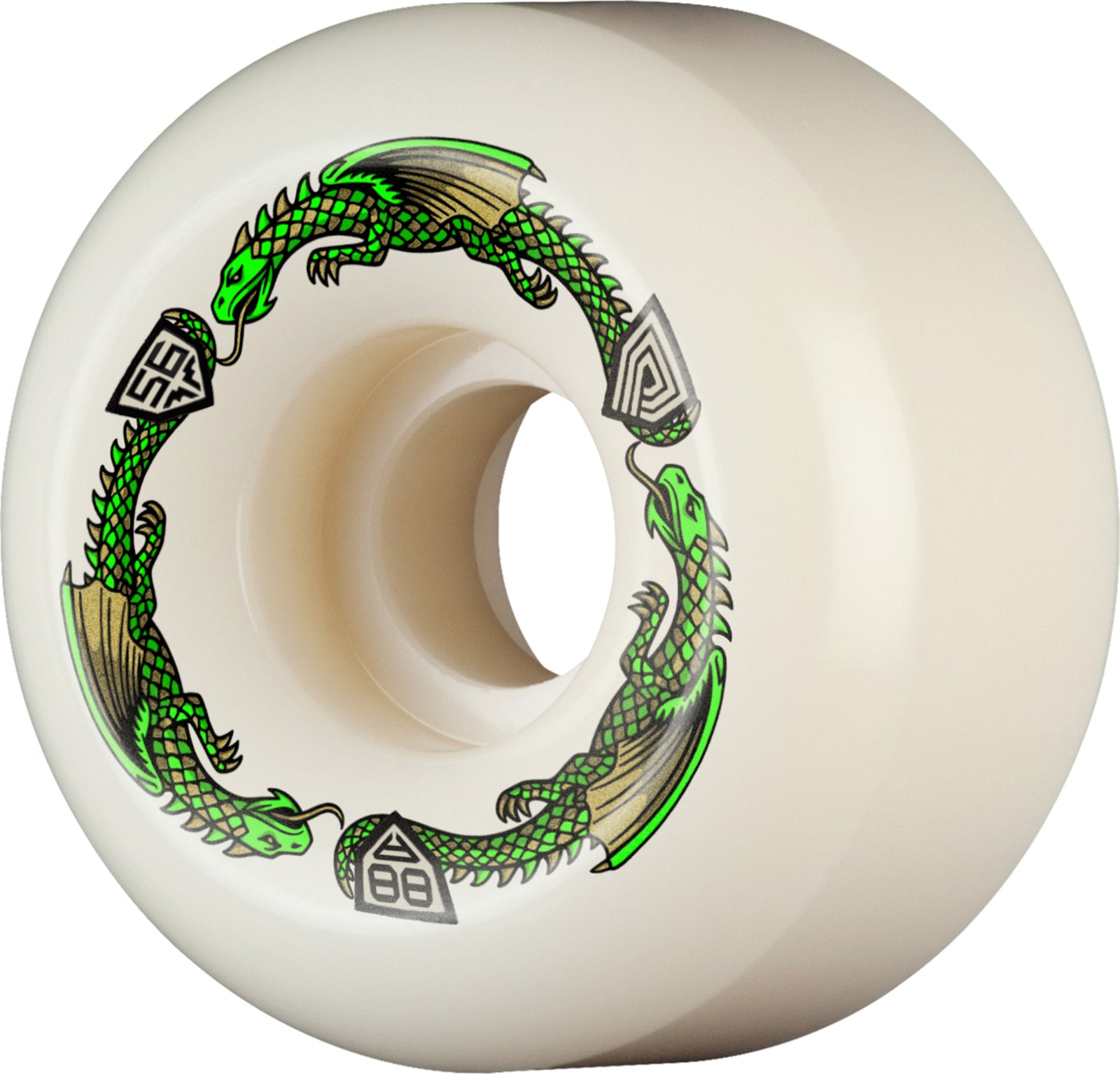 Powell Peralta Dragon Formula Green 88a Wheels - (56mm x36mm)