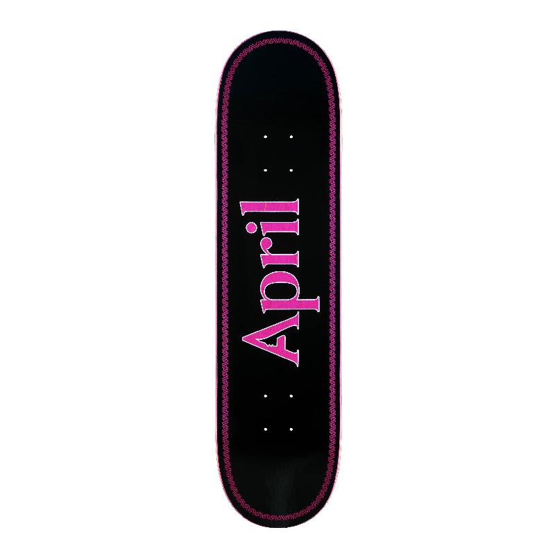 April Skateboards Logo deck 8.0 - (Black/Pink)