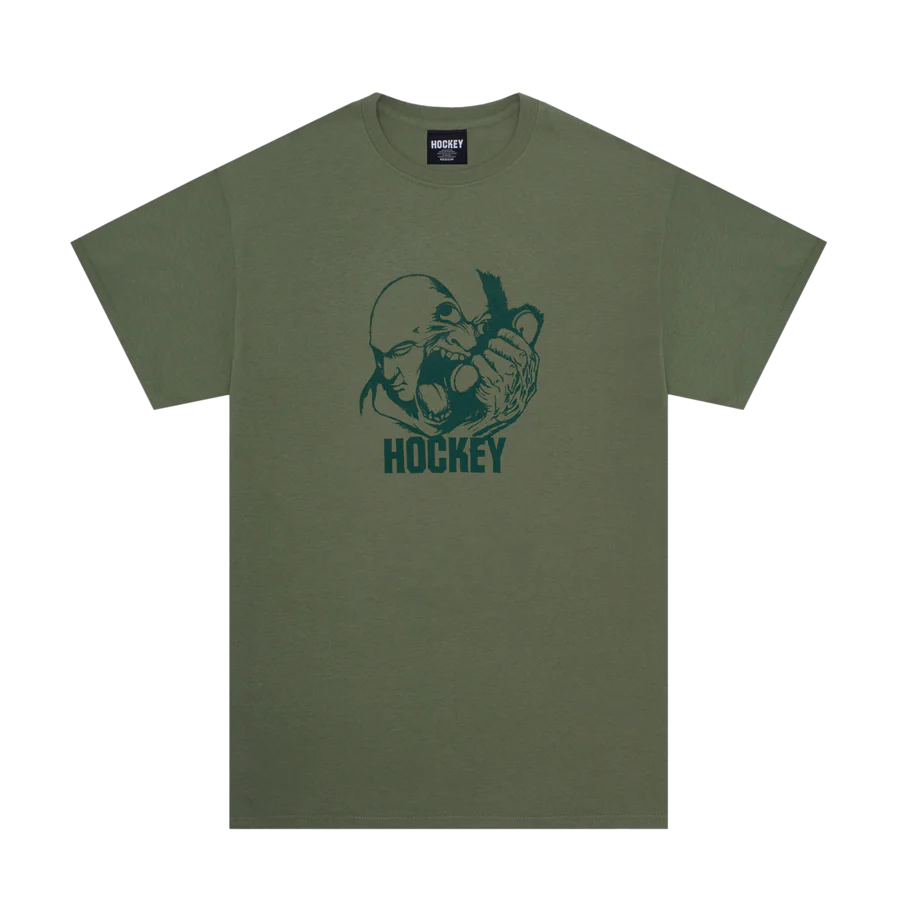 Hockey Please Hold Tee - Army Green