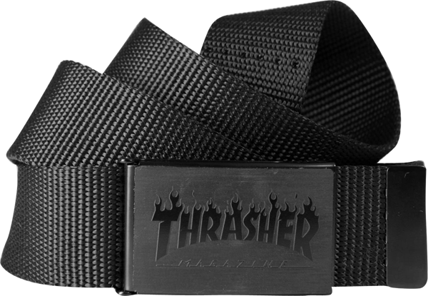 Thrasher Flames Web Belt - Black